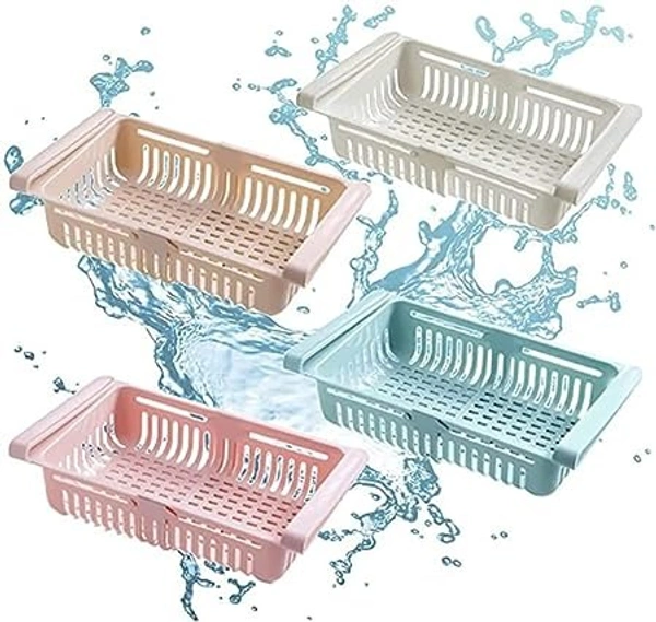 ADJUSTABLE FRIDGE BASKET SET OF 4  - 20 x 20 x 90 Millimeters