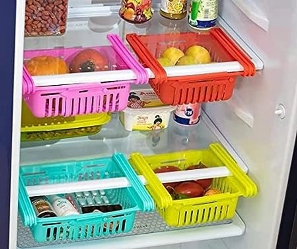 ADJUSTABLE FRIDGE BASKET SET OF 4  - 20 x 20 x 90 Millimeters