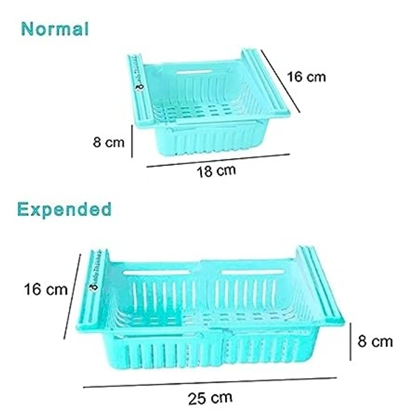 ADJUSTABLE FRIDGE BASKET SET OF 4  - 20 x 20 x 90 Millimeters
