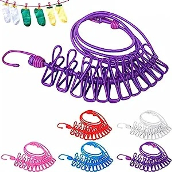 Cloth Drying Rope with Hooks 