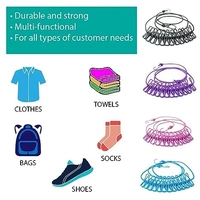 Cloth Drying Rope with Hooks 
