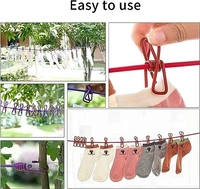 Cloth Drying Rope with Hooks 