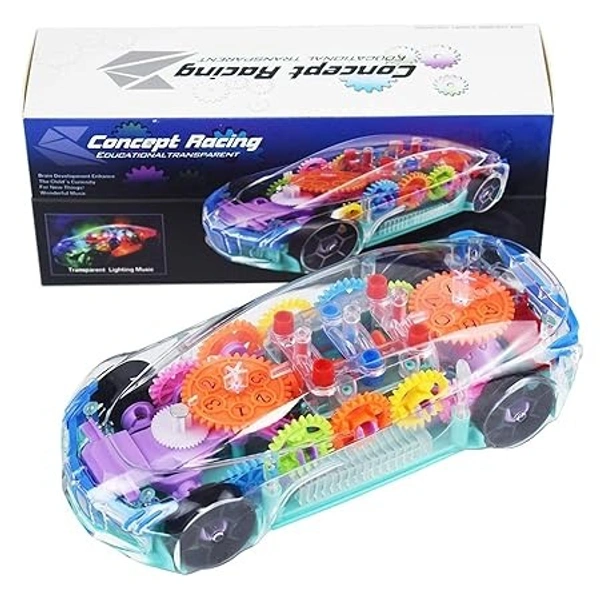 Transparent car 3D Concept Car Toy for Kids with 360 Degree Rotation