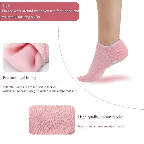 Silicone Gel Spa Socks For Dry & Cracked Skin Relief. [Multicolor] - FREE SIZE