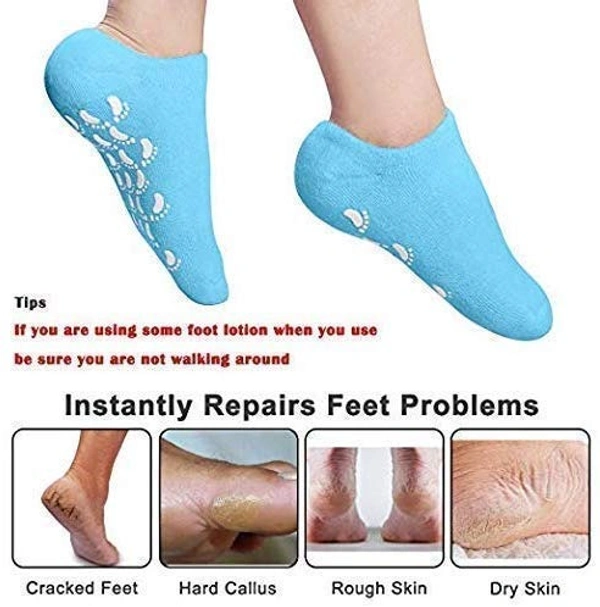 Silicone Gel Spa Socks For Dry & Cracked Skin Relief. [Multicolor] - FREE SIZE