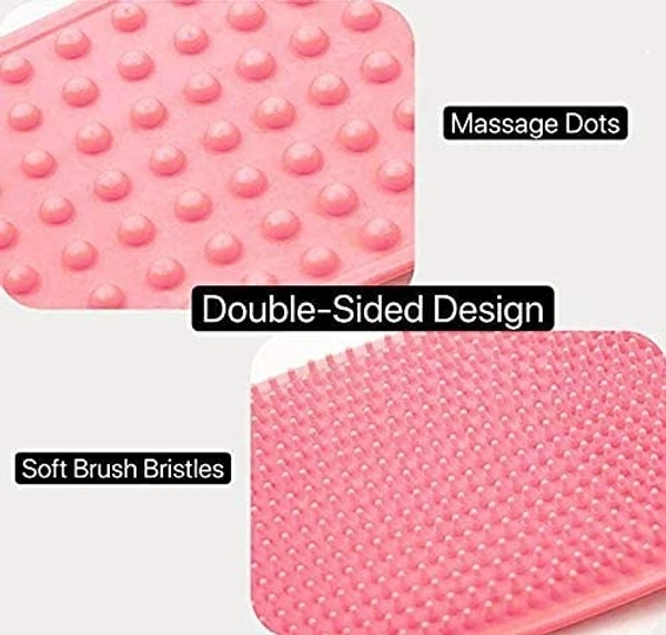 Silicone Body Back Scrubber, Double Side Bathing Brush For Skin Deep Cleaning Massage, Dead Skin Removal Exfoliating Belt For Shower, Easy To Clean,body Brush For Bathing - 