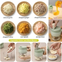 Portable 4 in 1 Handheld Electric Vegetable Cutter Set, Multifunctional Wireless Food Grinder Kitchen, Hand Held Veggie Food Processor Chopper - ‎6D x 5W x 7H Centimeters