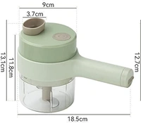Portable 4 in 1 Handheld Electric Vegetable Cutter Set, Multifunctional Wireless Food Grinder Kitchen, Hand Held Veggie Food Processor Chopper - ‎6D x 5W x 7H Centimeters
