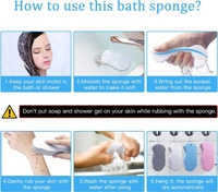 ody Scrubber Exfoliating 3D Bath Sponge - Dead Skin Sponge, Super Soft Body Shower Sponge to Spa, Reusable for Adults, Children and Pregnant Women - 1 Pc 