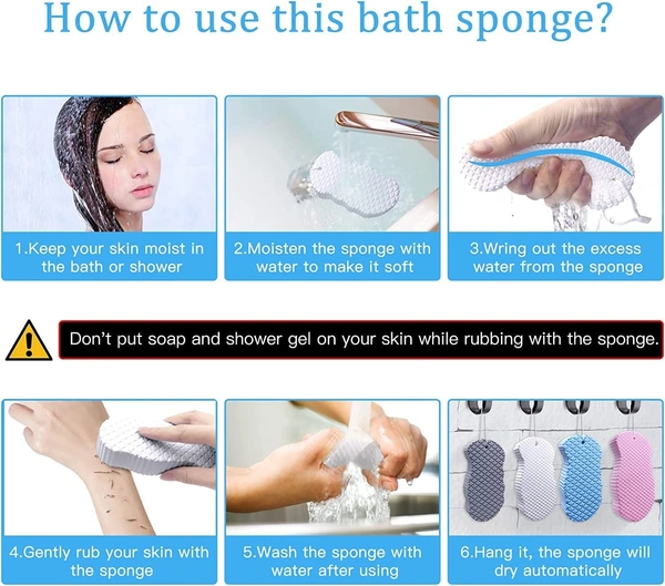 ody Scrubber Exfoliating 3D Bath Sponge - Dead Skin Sponge, Super Soft Body Shower Sponge to Spa, Reusable for Adults, Children and Pregnant Women - 1 Pc 