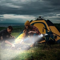  Portable LED Rechargeable Torch Flashlight | Multifunctional Work Light Power Bank 3W Emergency Safety Hammer Waterproof with Sidelight for Car Outdoor Camping Hiking Travelling 