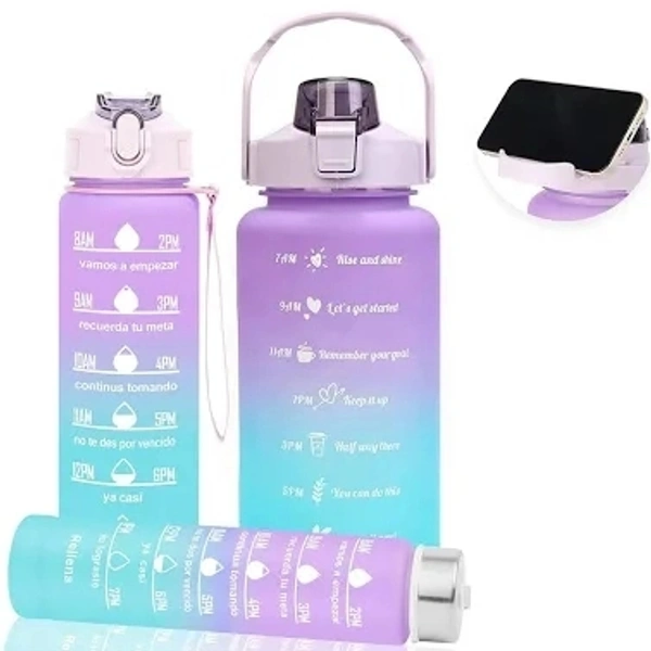 3 in 1 Motivational Water Bottle - 1 x 2000 ML.1 x 900 ML1 X 300 ML
