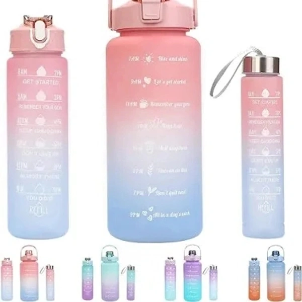 3 in 1 Motivational Water Bottle - 1 x 2000 ML.1 x 900 ML1 X 300 ML