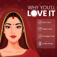 Shryoan Rose Liquid Smudge Proof & Waterproof Red Sindoor | Full Coverage, Natural Finish, Paraben-Free For Bridal  PACK OF 2 - Red