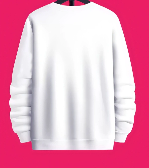 Men Marvel Logo Printed White Full Sleeve Sweatshirt  - White, M