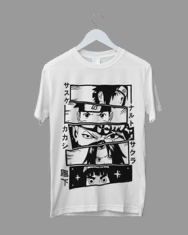 Anime Eye B&W Printed Oversized Unisex T-shirt