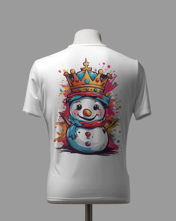 Snowman Tshirt, White Regular Fit Tshirt  - White, M