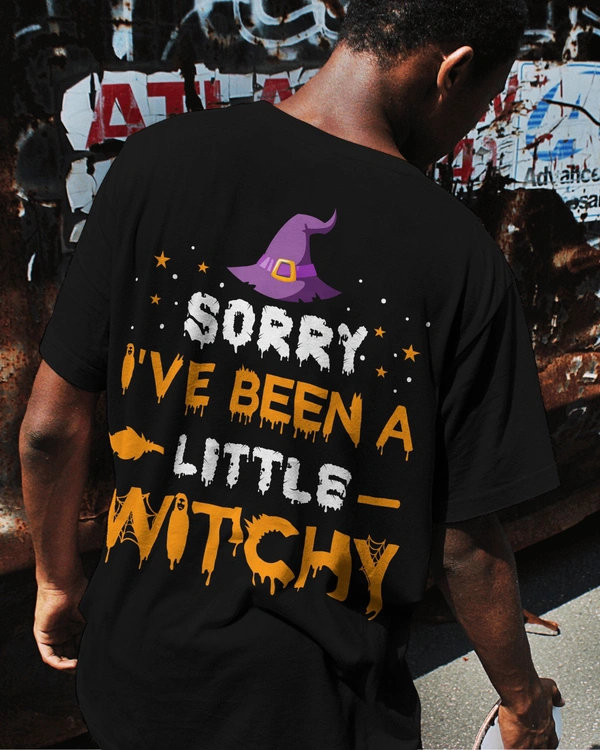 Halloween Theme Tshirt Drop Shoulder Black Tshirt  - Black, One
