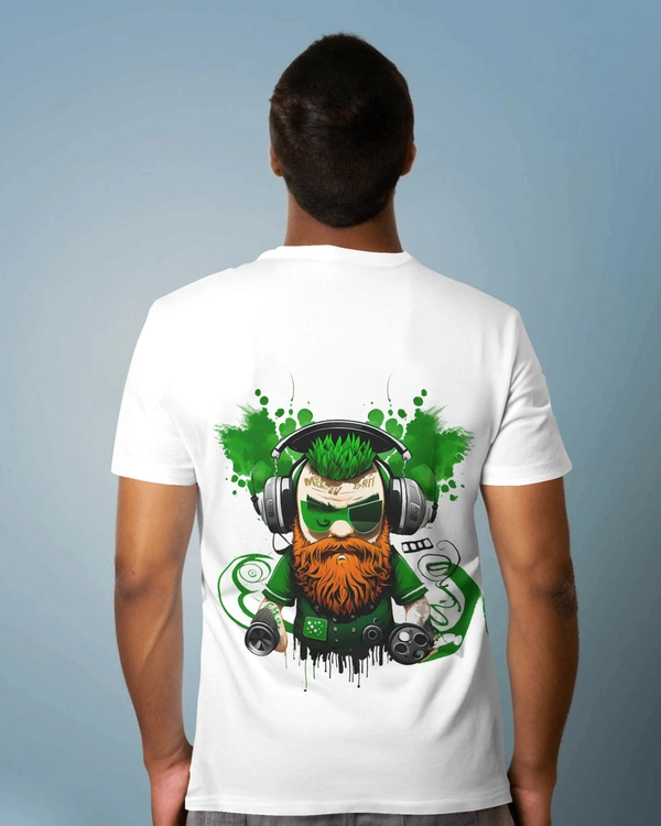 Green Gangster Tshirt For Men, White Regular Fit Tshirt  - White, XL