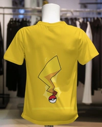 Pikachu Tshirt, Both Side Printed Mustard Colour  - Golden Tainoi, XL
