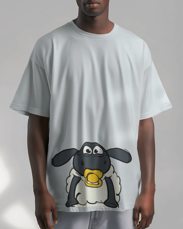Cartoon Tshirt, Oversized Printed Tshirt  - White, Free