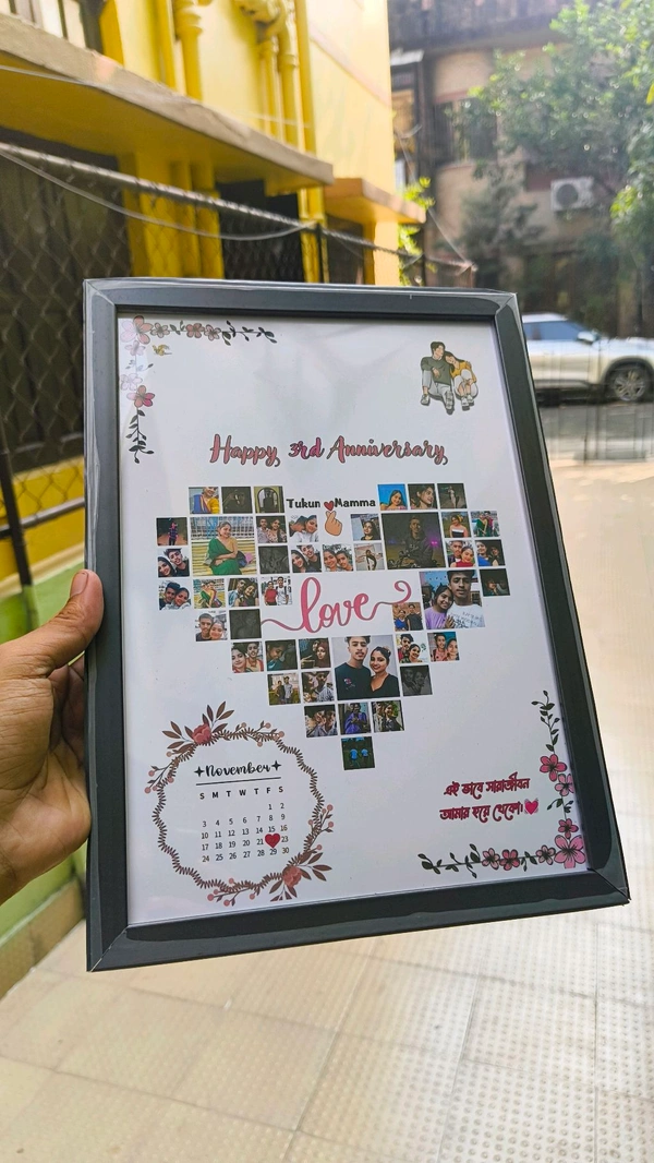 Customised Photo Frame A4 Size Frame . - Black