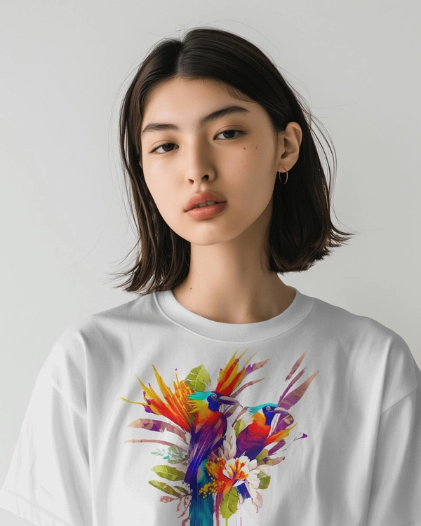 Kingfisher Tshirt For Women  - White, XL