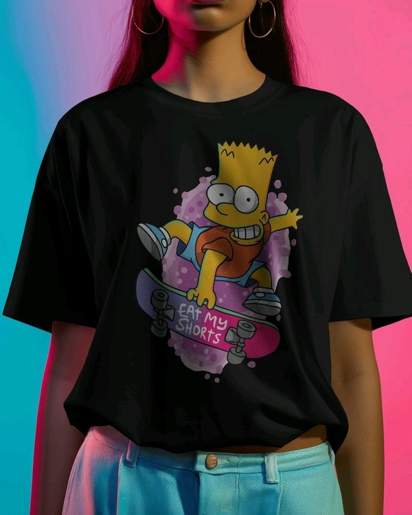 Simpson Tshirt, Regular Fit Round Neck Tshirt  - Black, M