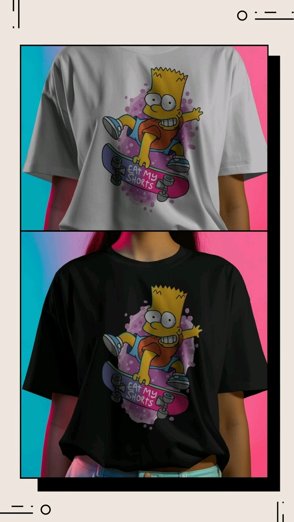 Simpson Tshirt, Regular Fit Round Neck Tshirt  - Black, M