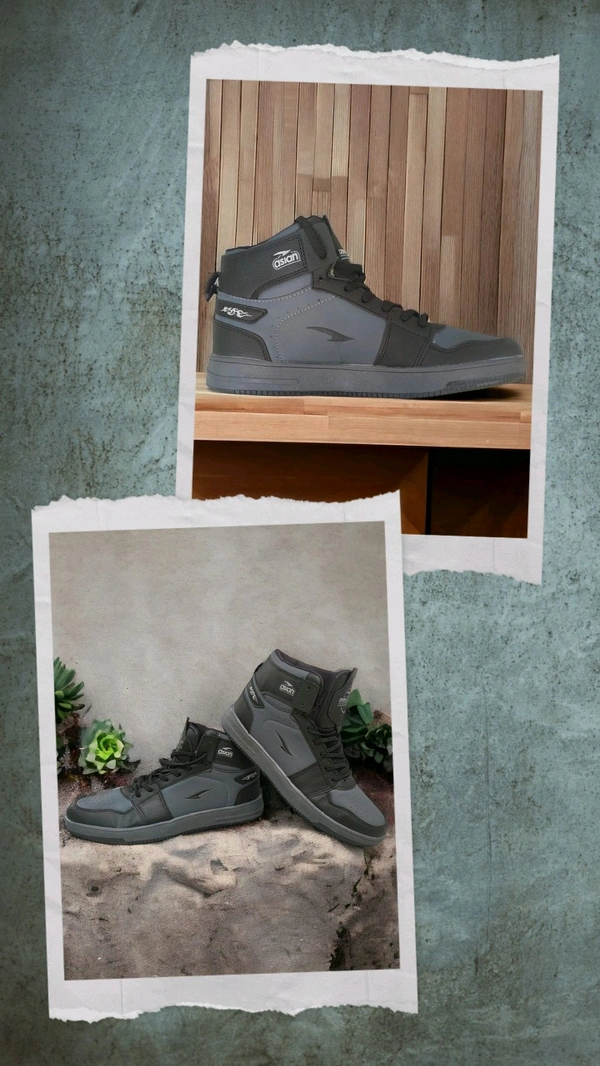 High-top Sneakers Shoes For Travel And Home  - Black, IND 7