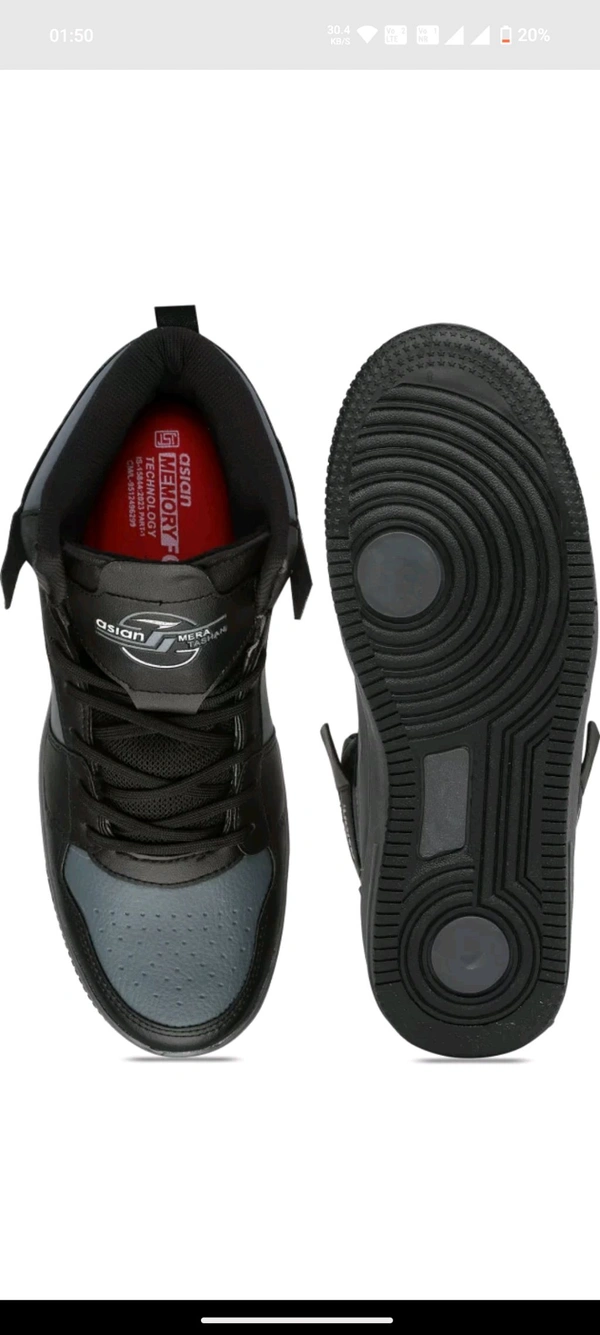 High-top Sneakers Shoes For Travel And Home  - Black, IND 8