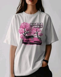 Car Printed Tshirt With Front Print, Drop Shoulder Tshirt For Women  - Black, Oversized XL