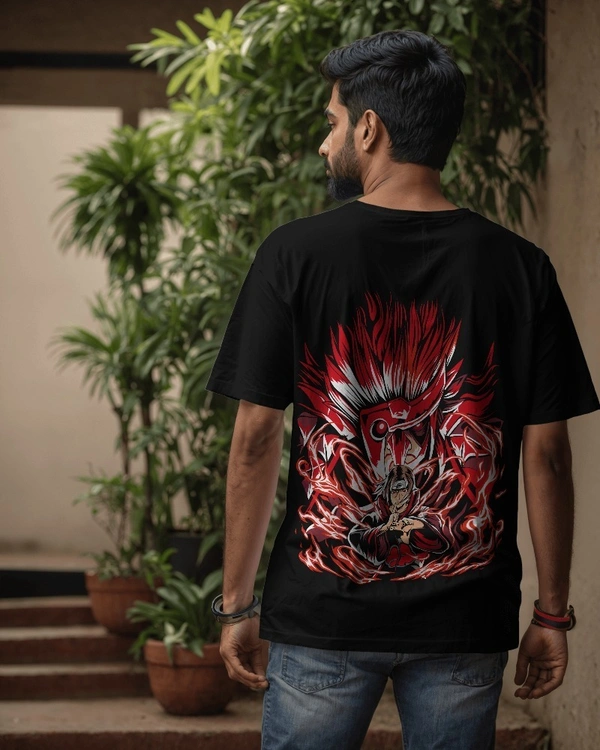 Back printed Itachi t-shirt , round neck regular fit t-shirt - XL, Black