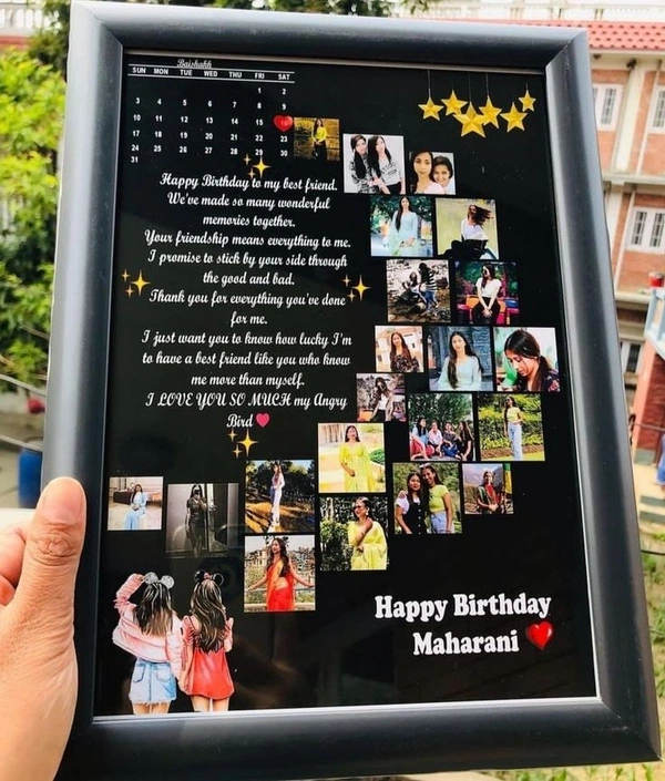 Customised Photo Frame A4 Size Frame . - Black