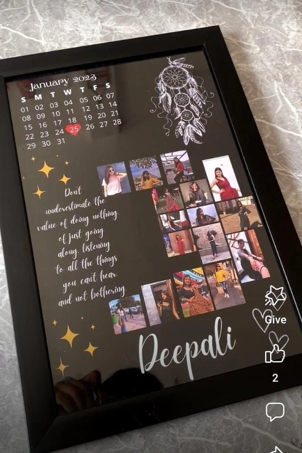 Customised Photo Frame A4 Size Frame . - Black