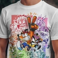 Cartoon Graphic printed tshirt, unisex round neck pure cotton tshirt - XL, White
