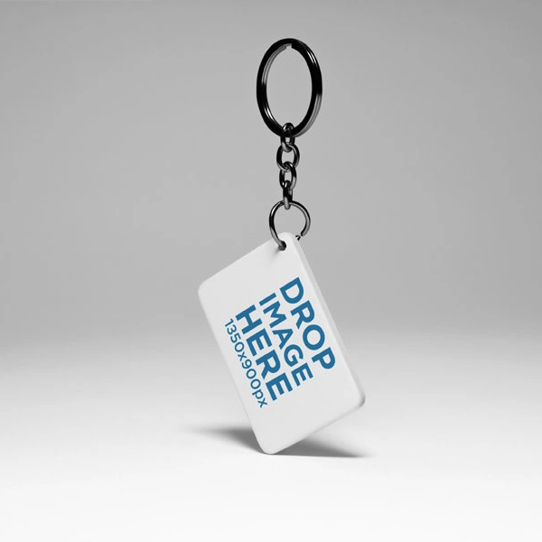 Customised Printed Kychain - 4cm*6cm Rectangle, Black