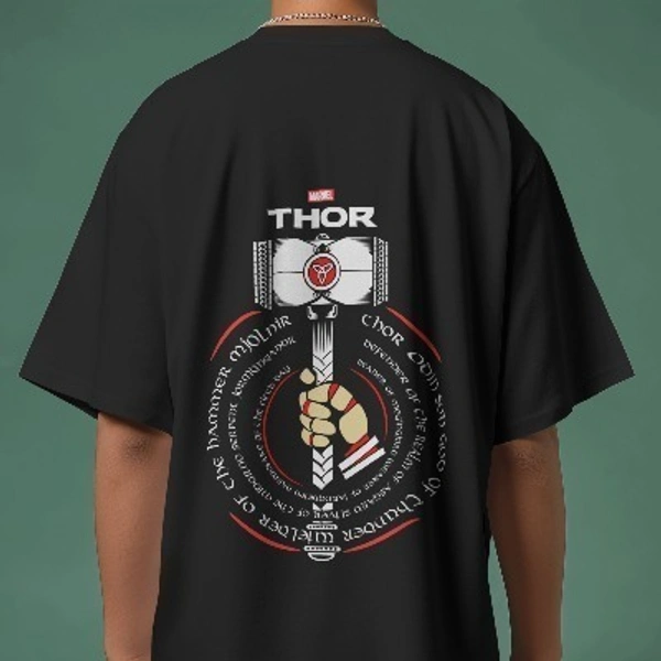 Thor back printed unisex drop shoulder tshirt