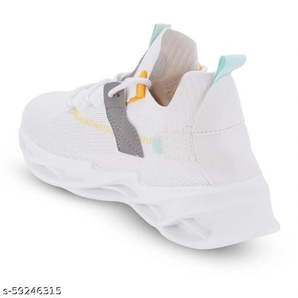 White Woven Designed Sneakers For Men - IND 9