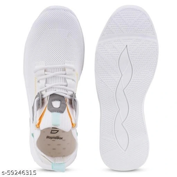 White Woven Designed Sneakers For Men - IND 7