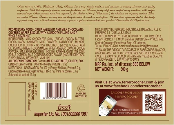 Ferrero Rocher Premium Chocolates 24 Pieces, 300 g