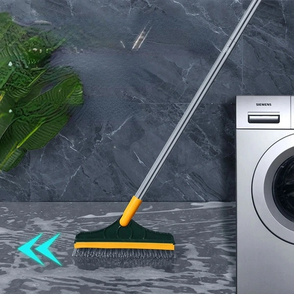 Bathroom Cleaning Rotating Brush With Wiper