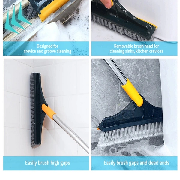 Bathroom Cleaning Rotating Brush With Wiper