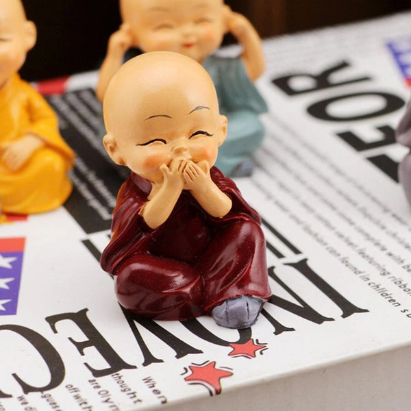 BKH4781 Baby Buddha 4pcs Set Office Car House Decoration