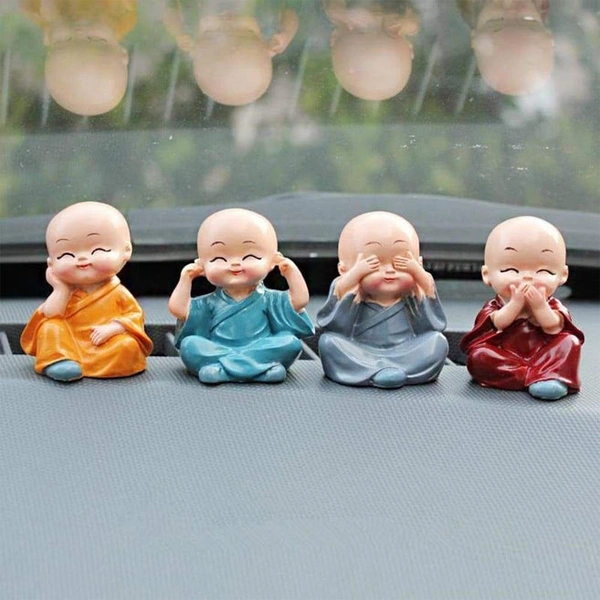 BKH4781 Baby Buddha 4pcs Set Office Car House Decoration