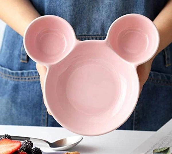 BKH4913 Unbreakable Mickey Shaped Kids/Snack Serving Sectioned Plates (B Grade)