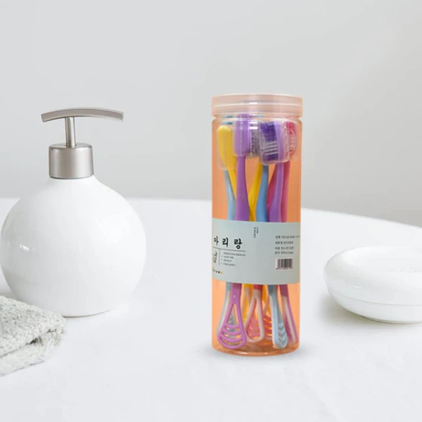 BKH6150  8pc 2in1 Toothbrush Case with Tongue Cleaner