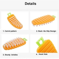 Carrot Shape Vegetable BPA Free Vegetable Scrubber Non‑Toxic Fruit Brush