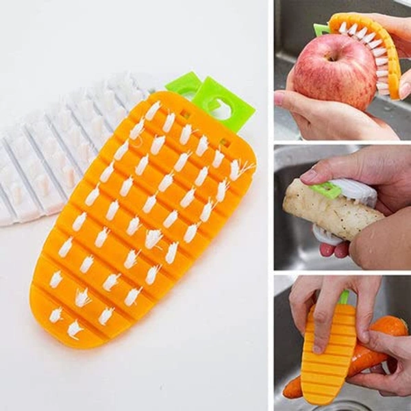 Carrot Shape Vegetable BPA Free Vegetable Scrubber Non‑Toxic Fruit Brush