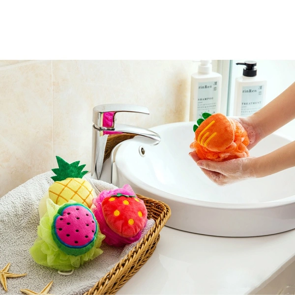 Cute Fruit Shape Bath Shower Sponge Baby Bath Flower Loofah ( Random )